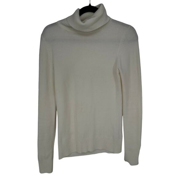 French Connection White Turtleneck Long Sleeve Sweater Winter Casual Workwear M - Picture 1 of 7
